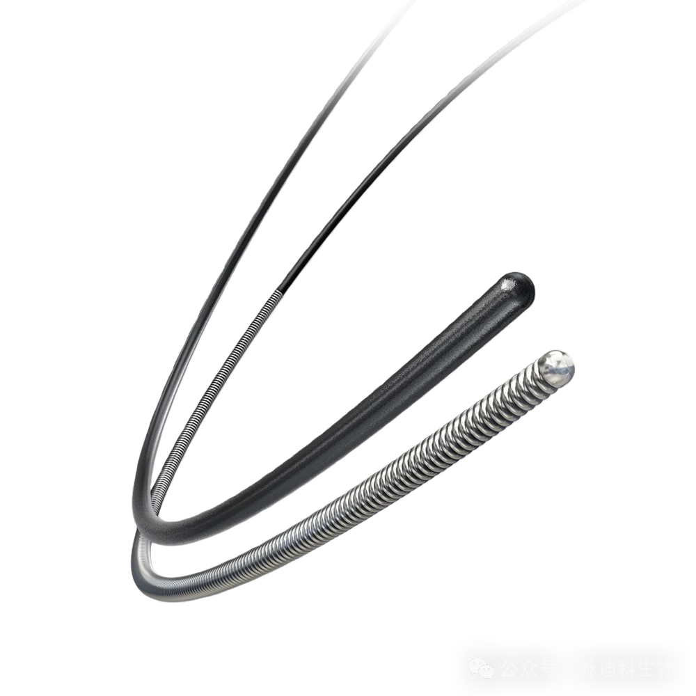美涂™ 系列亲水涂层在金属基材器械上的应用实物:导丝与器械表面涂层对比
